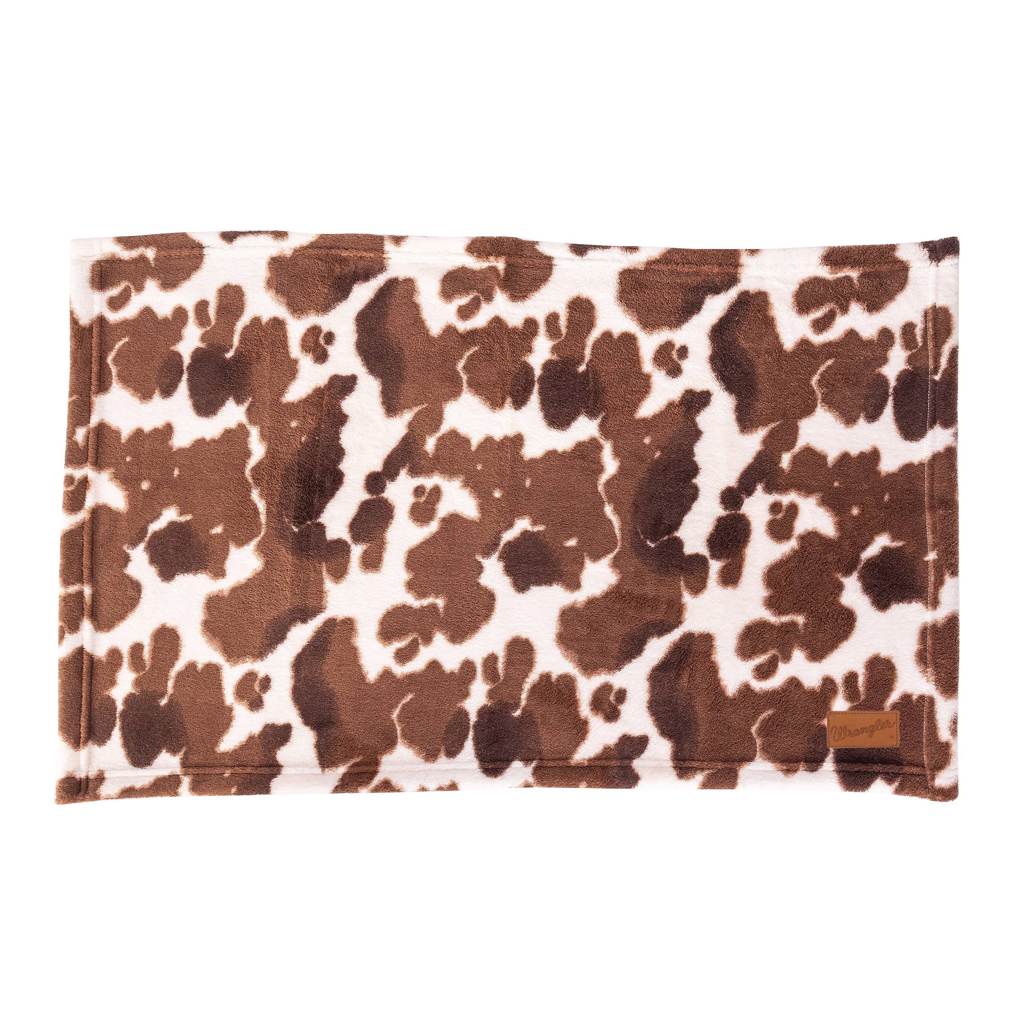 Wrangler Blanket & Pillow Set - Cow Print & Denim