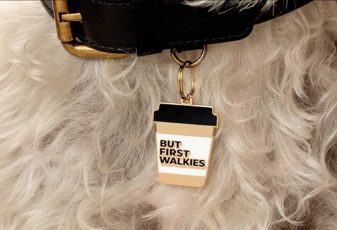 But First Walkies Pet ID Dog Tag